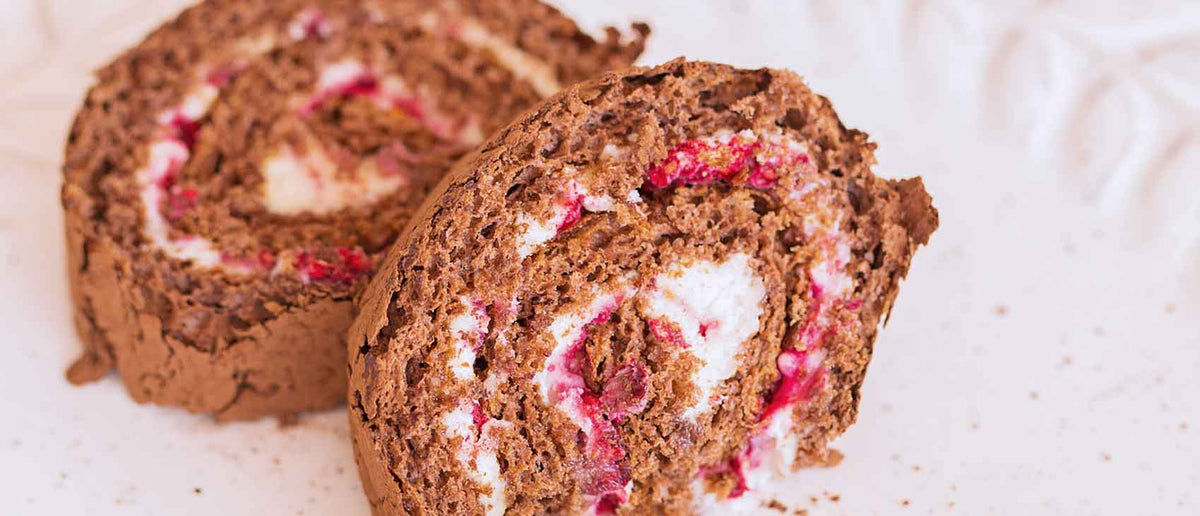 Brazo de gitano saludable, alto en proteína y bajo en calorías