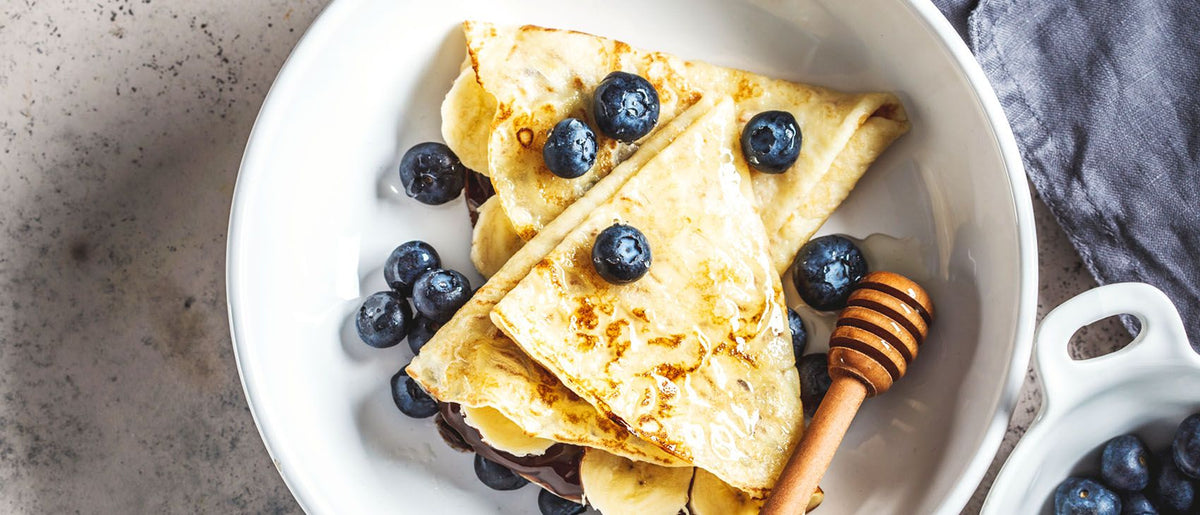 Receta básica de crepes saludables de avena y chocolate