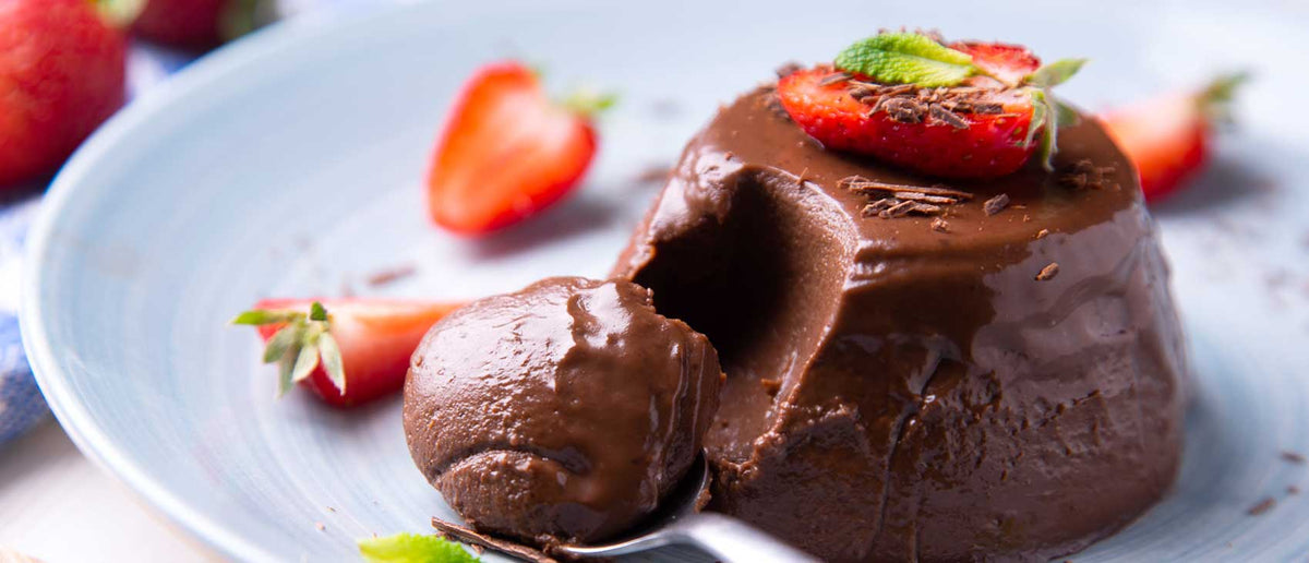Flan de whey protein de chocolate al microondas