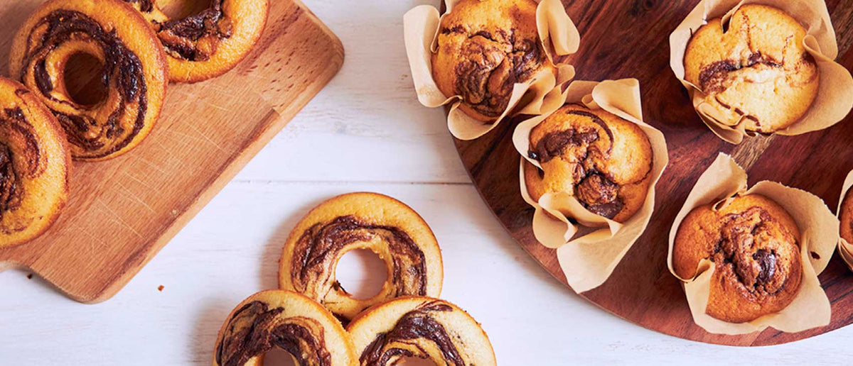 Rosquillas proteicas con vainilla y chocolate, caseras, súper fáciles y esponjosas
