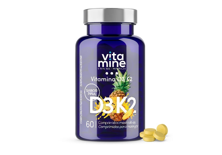 Vitamina D3 y K2 - 60 Comprimidos masticables